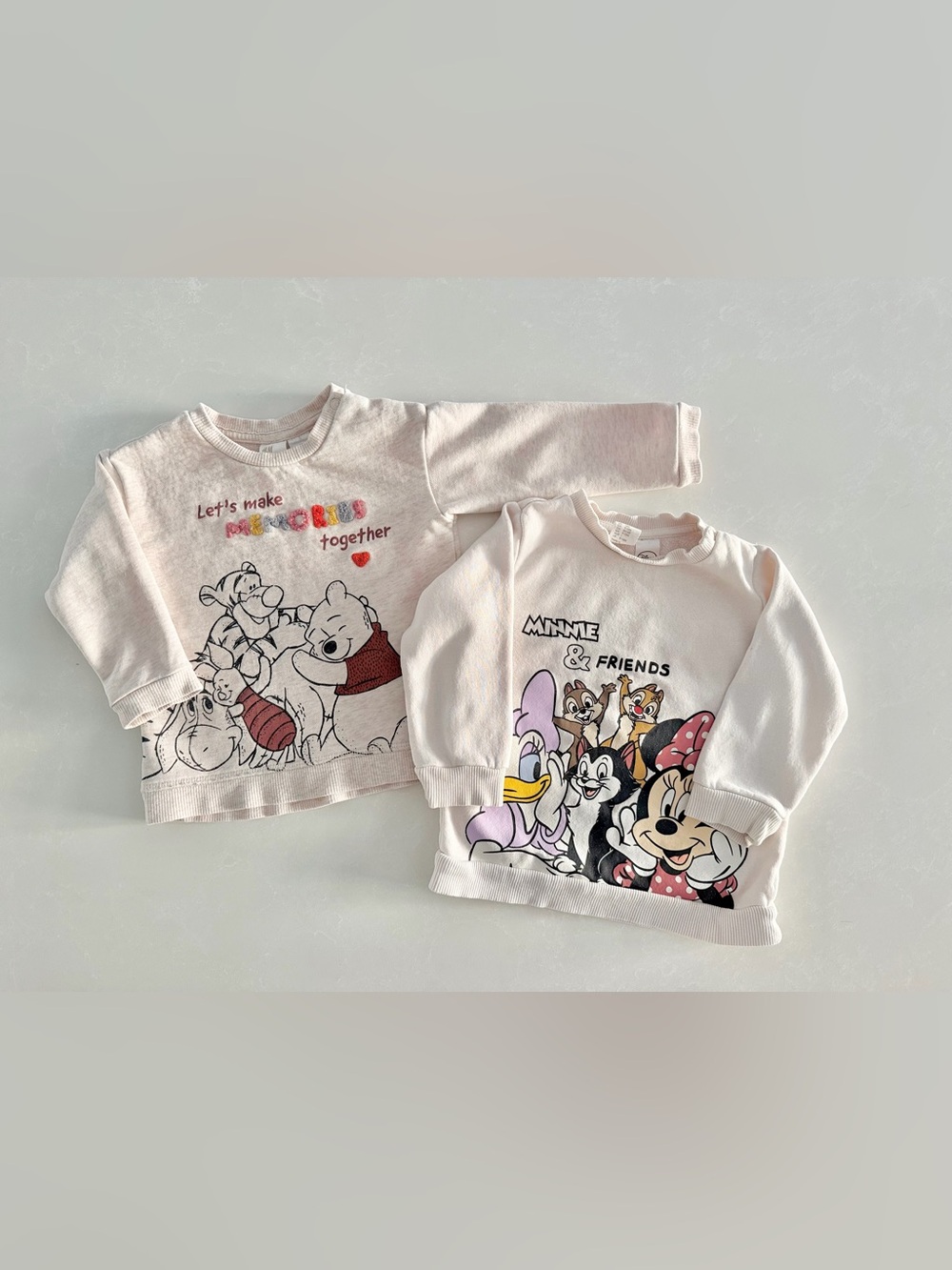 H&M Disney Toddler Crewneck Sweatshirts Bundle (Winnie/Minnie) β’ Size 9-12M
